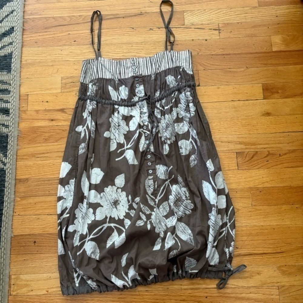 Vintage Y2K Animale Brown Floral Bubble Dress Size Medium